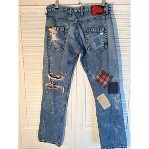 SWEATS & BLOODS Vintage Japanese Brand Damage Distressed Hand Sewn Patchwork